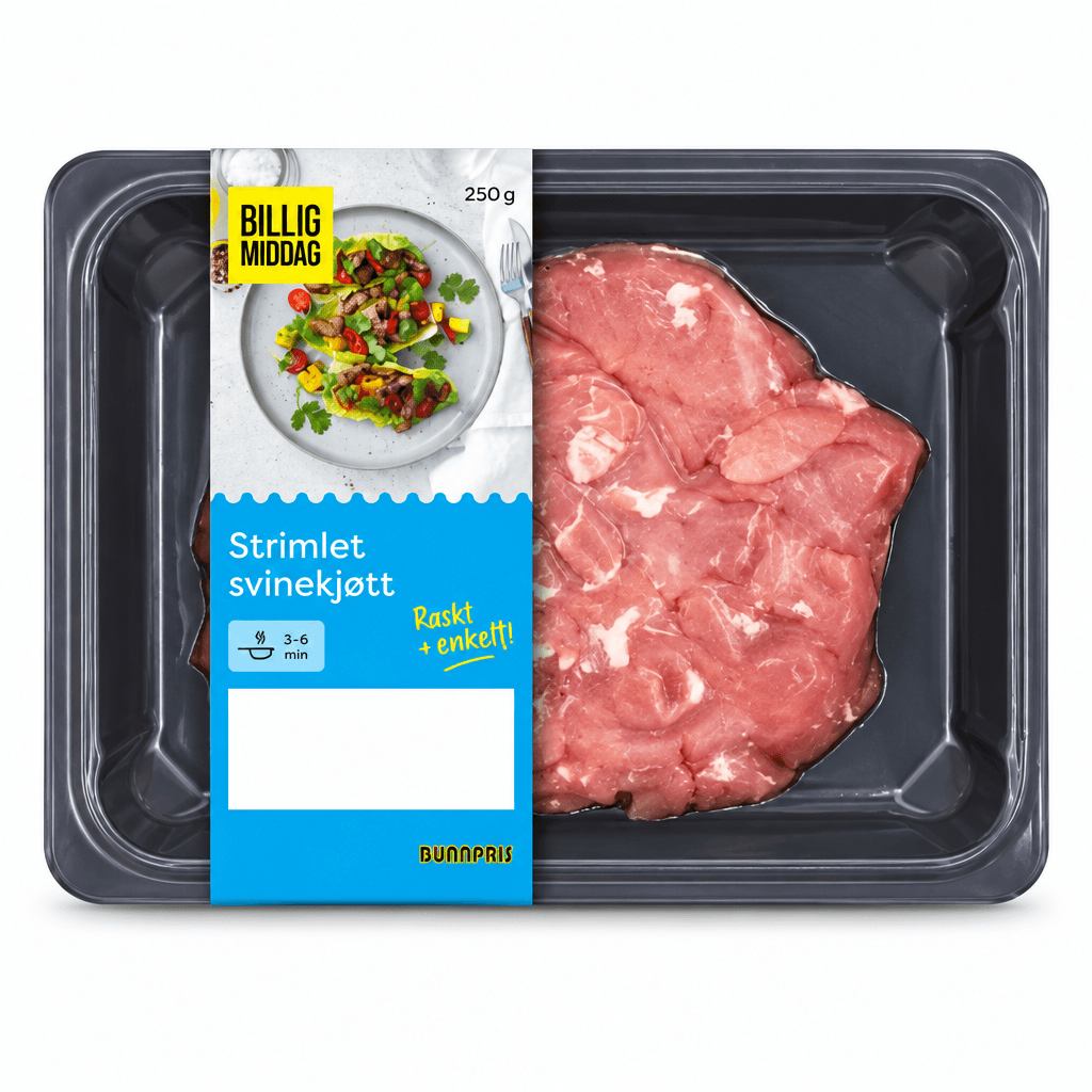 Svin Strimler 250g Billig Middag